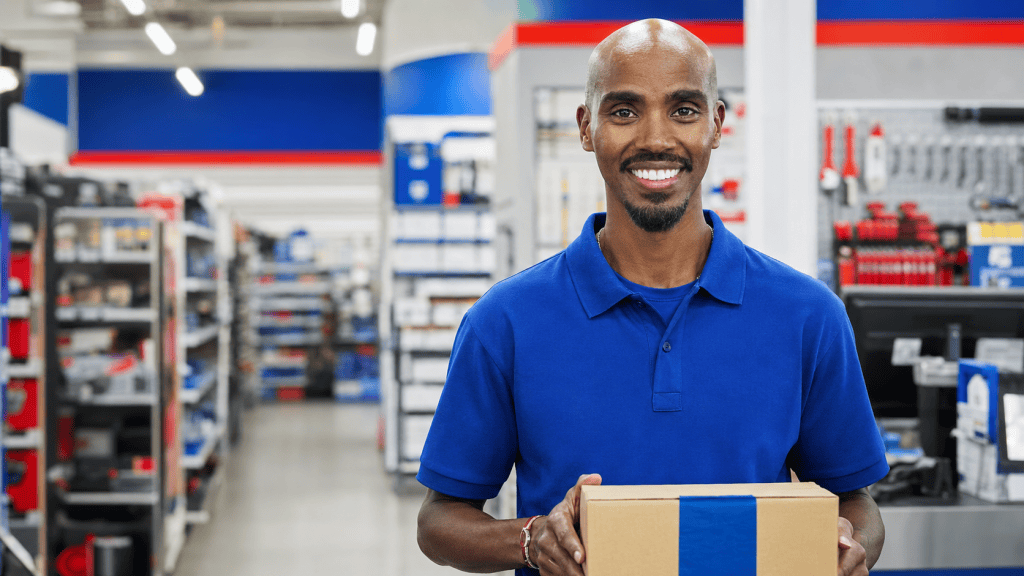 Mo Farah in the Screwfix advert